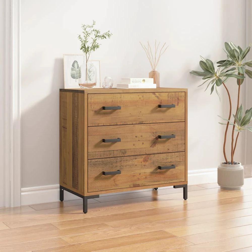 Chest of Drawers 75x35x70 cm vidaXL Solid Pinewood by vidaXL