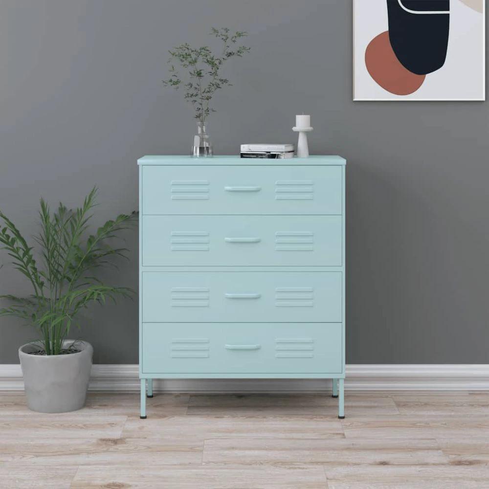 Chest of Drawers Olive Green 80x35x101.5 cm Steel vidaXL by vidaXL