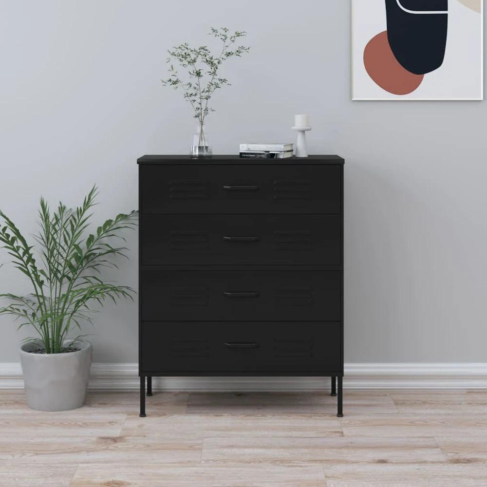 Chest of Drawers Olive Green 80x35x101.5 cm Steel vidaXL by vidaXL