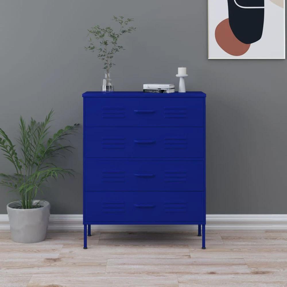 Chest of Drawers Olive Green 80x35x101.5 cm Steel vidaXL by vidaXL