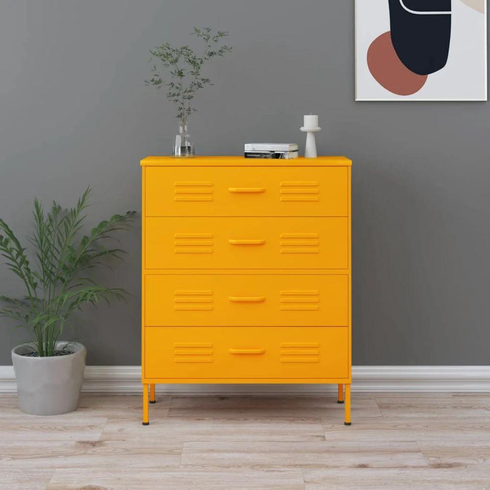 Chest of Drawers Olive Green 80x35x101.5 cm Steel vidaXL by vidaXL