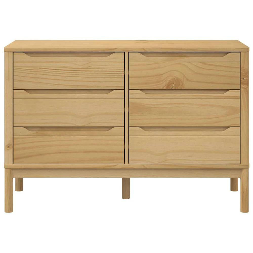 Chest of Drawers FLORO Wax Brown vidaXL Solid Wood Pine by vidaXL