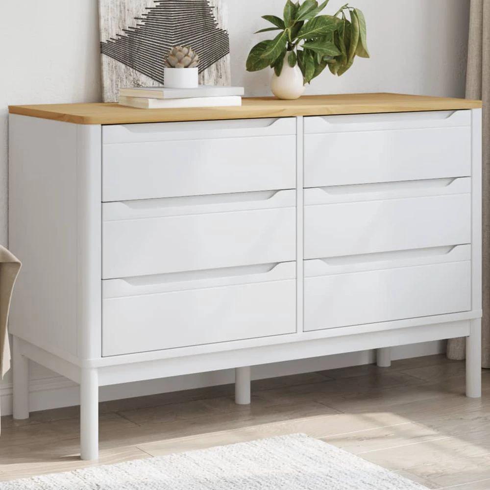 Chest of Drawers FLORO Wax Brown vidaXL Solid Wood Pine by vidaXL