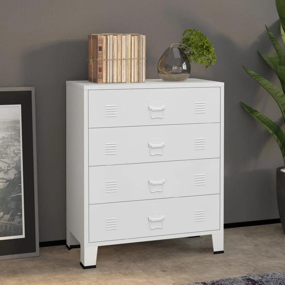 vidaXL Chest of Drawers Metal Industrial Style vidaXL 78x40x93 cm Black - Uncategorized Chest of Drawers