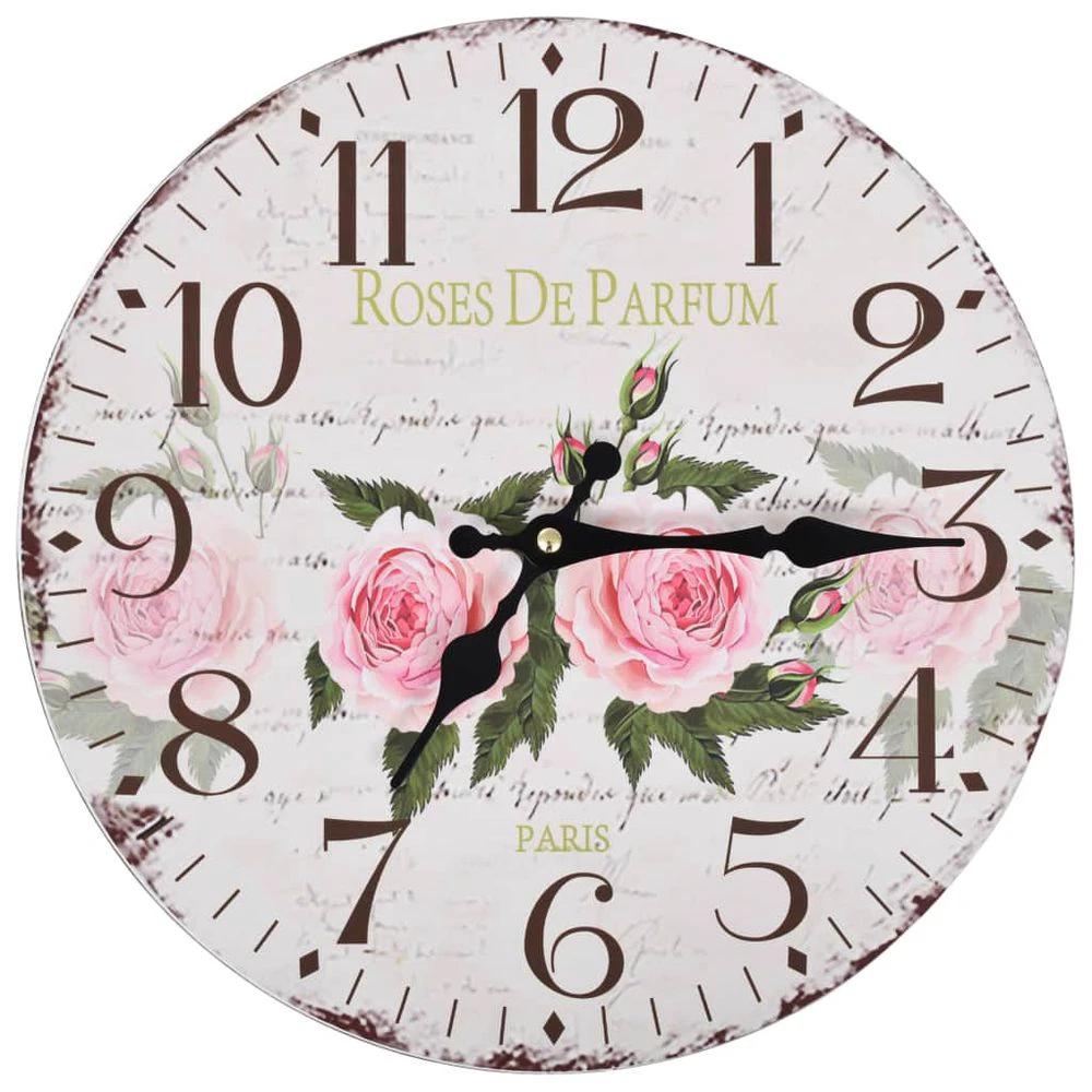 Vintage Wall Clock Flower 30 cm - Clock from vidaXL