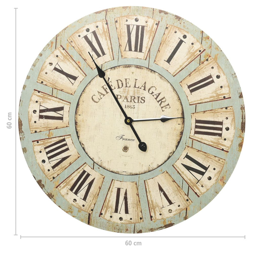 Wall Clock Multicolour 60 cm MDF - Clock from vidaXL