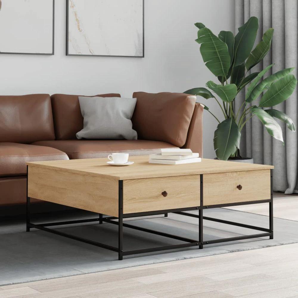 Coffee Table Black 100x99x40 cm vidaXL Engineered Wood by vidaXL