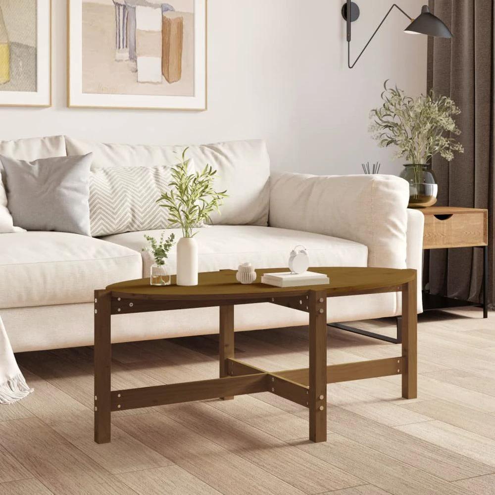 Coffee Table 118x63x45 cm vidaXL Solid Wood Pine by vidaXL