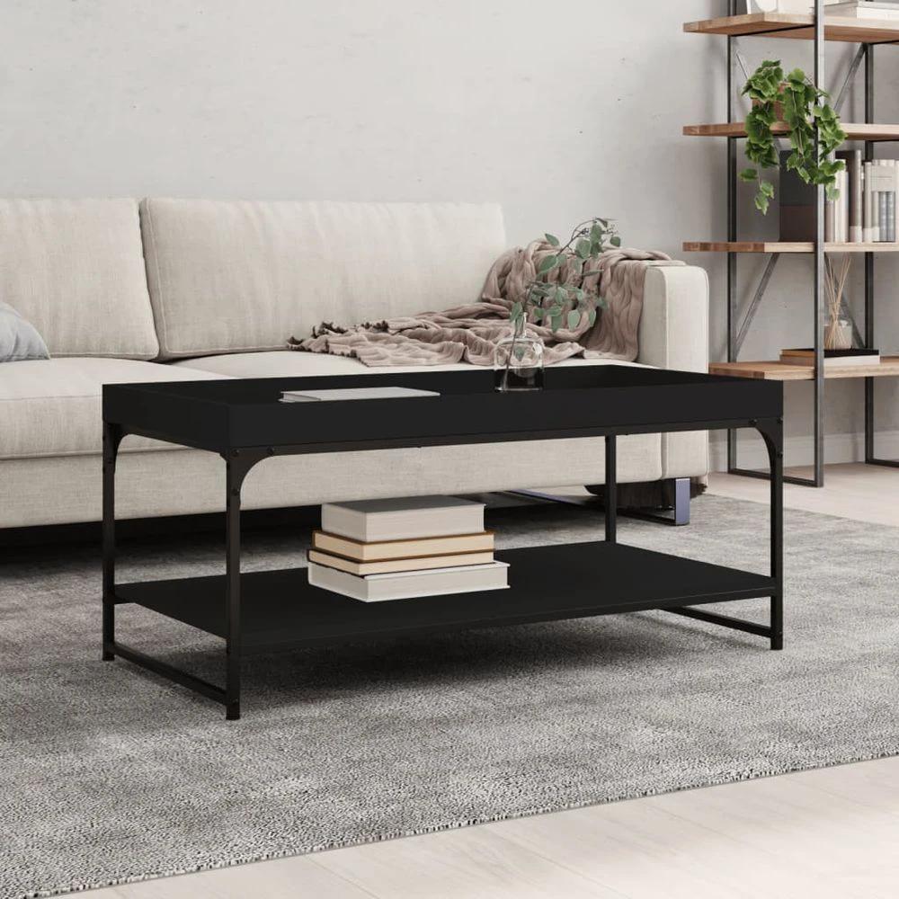 vidaXL Coffee Table Black 100x49x45 cm vidaXL Engineered Wood - Coffee Tables Coffee Table