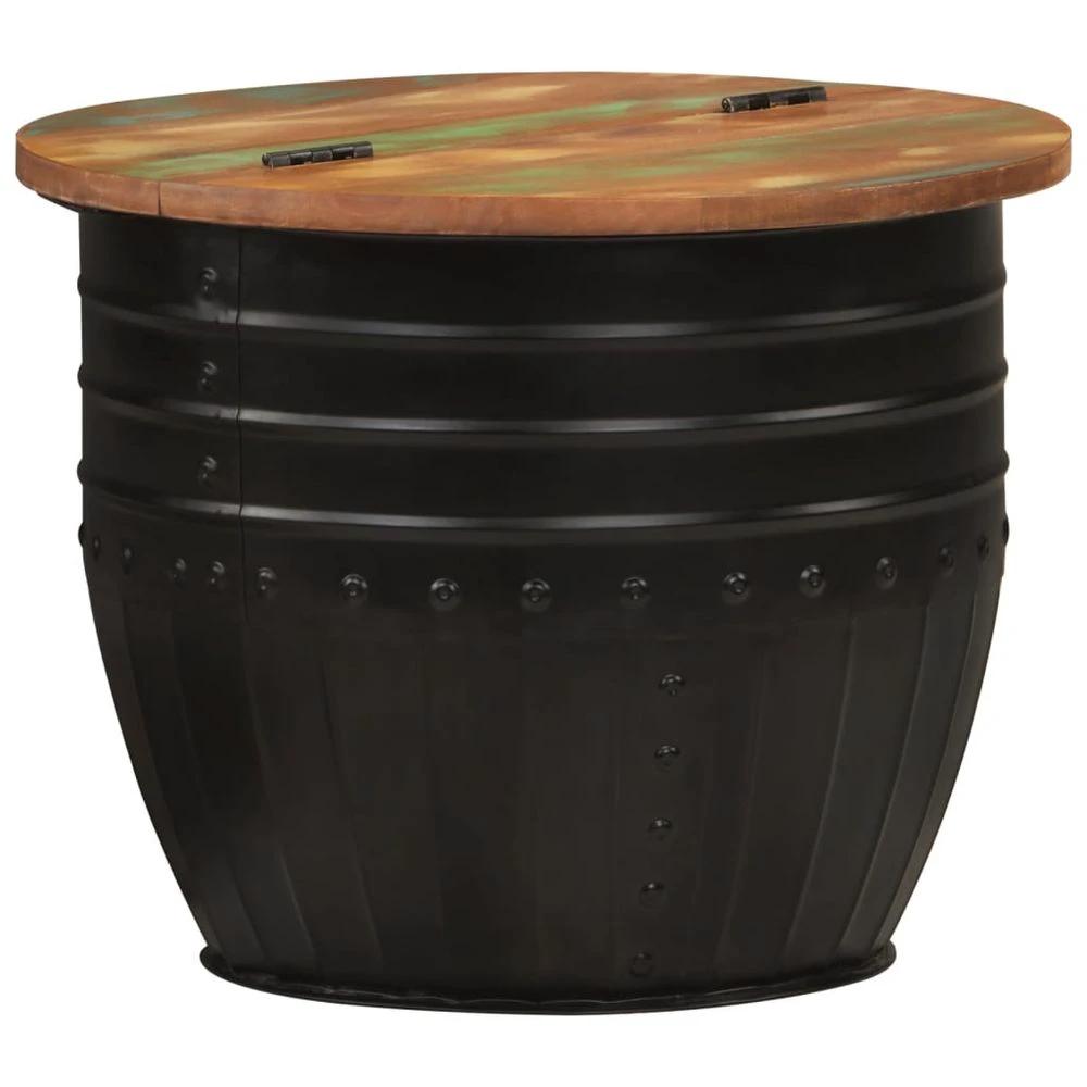 Coffee Table Black 50x39.5 cm Solid Wood vidaXL Reclaimed by vidaXL