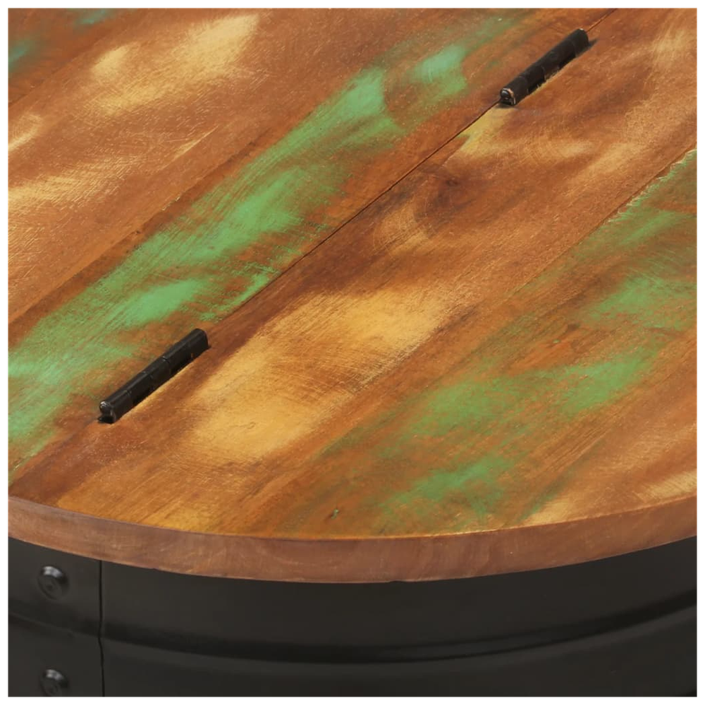Coffee Table Black 50x39.5 cm Solid Wood vidaXL Reclaimed by vidaXL