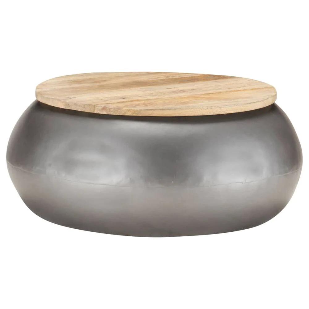 Coffee Table Black 50x39.5 cm Solid Wood vidaXL Reclaimed by vidaXL
