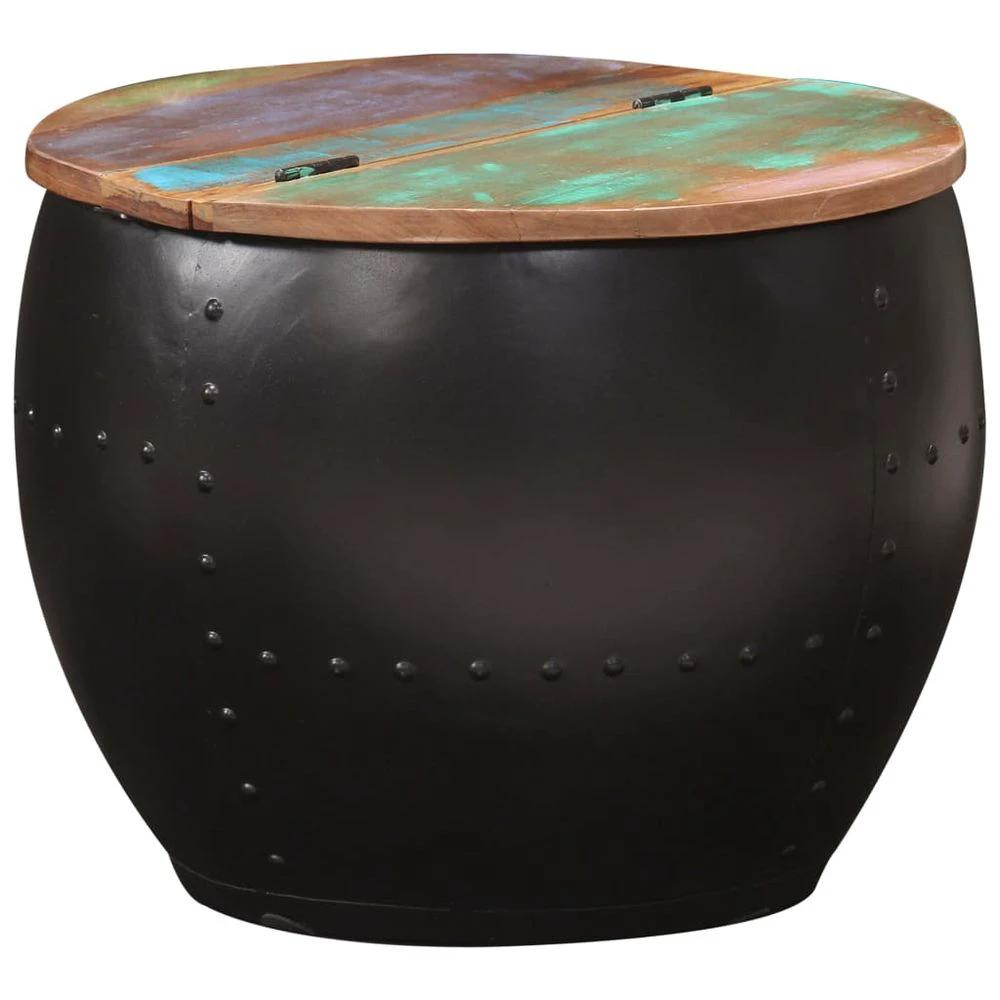 vidaXL Coffee Table Black 50x39.5 cm Solid Wood vidaXL Reclaimed - Coffee Tables Coffee Table