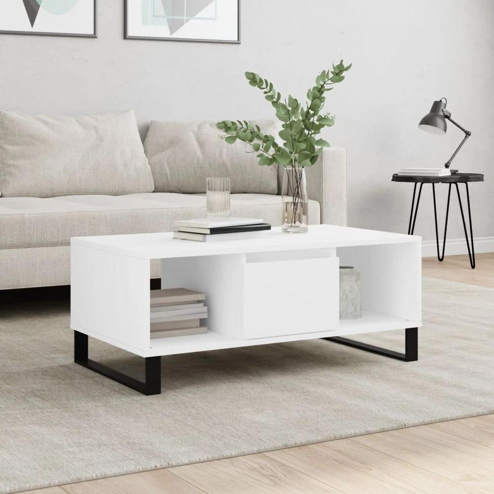 Modern Coffee Table White 90x50x36.5 cm vidaXL Engineered Wood by vidaXL