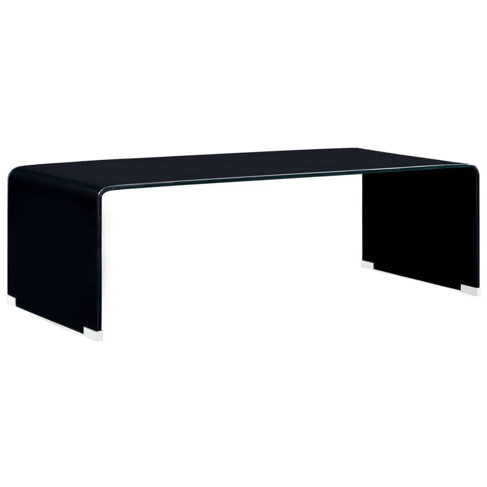 Coffee Table Black 98x45x31 cm vidaXL Tempered Glass by vidaXL