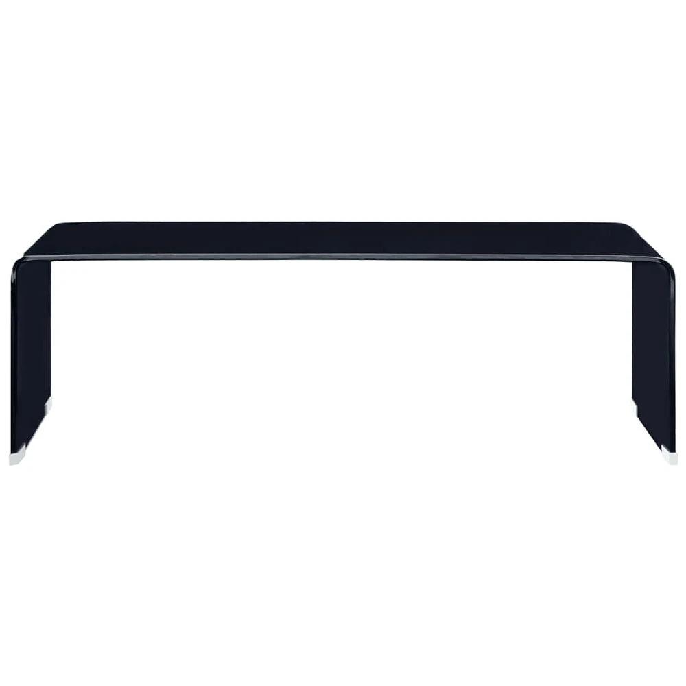 Coffee Table Black 98x45x31 cm vidaXL Tempered Glass by vidaXL