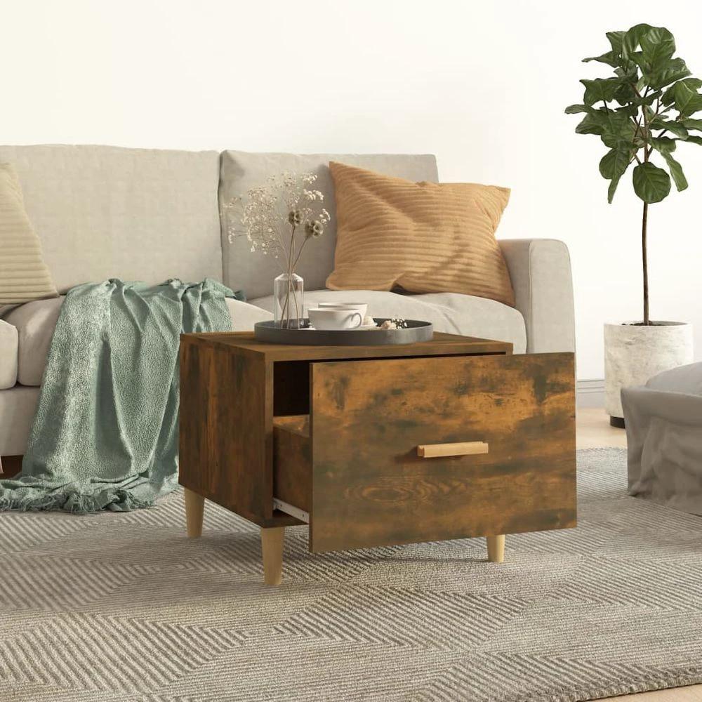 vidaXL Coffee Table Smoked Oak vidaXL 50x50x40 cm Engineered Wood - Coffee Tables Coffee Table