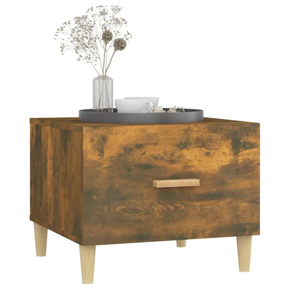 vidaXL Coffee Table Smoked Oak vidaXL 50x50x40 cm Engineered Wood - Coffee Tables Coffee Table