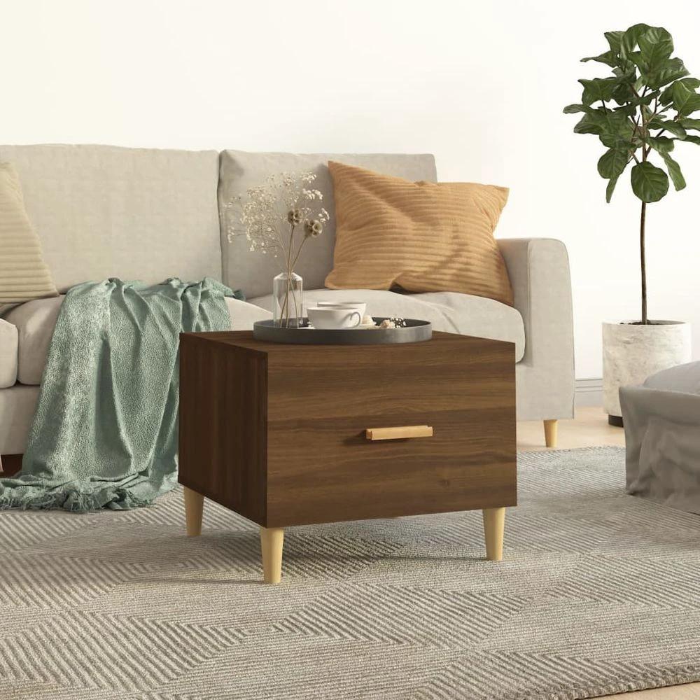 vidaXL Coffee Table Smoked Oak vidaXL 50x50x40 cm Engineered Wood - Coffee Tables Coffee Table