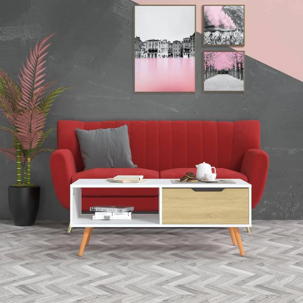 vidaXL Coffee Table White 100x49.5x43 cm vidaXL Engineered Wood - Coffee Tables Coffee Table