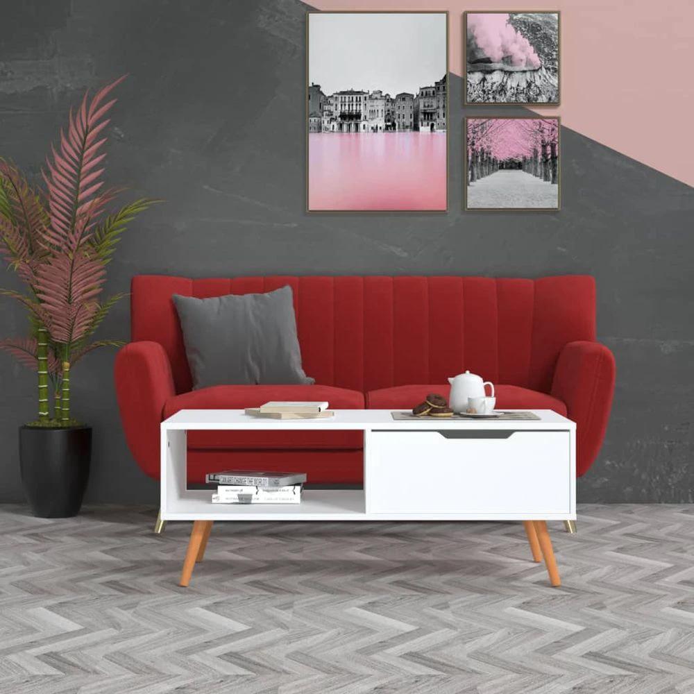vidaXL Coffee Table White 100x49.5x43 cm vidaXL Engineered Wood - Coffee Tables Coffee Table