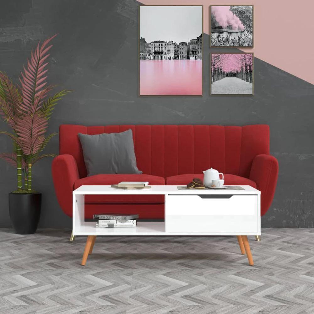 vidaXL Coffee Table White 100x49.5x43 cm vidaXL Engineered Wood - Coffee Tables Coffee Table