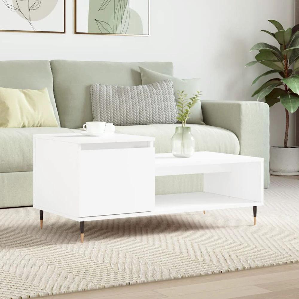 Coffee Table White 100x50x45 cm vidaXL Engineered Wood by vidaXL