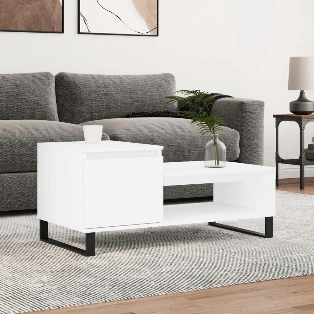 vidaXL Coffee Table White 100x50x45 cm vidaXL Engineered Wood - Coffee Tables Coffee Table