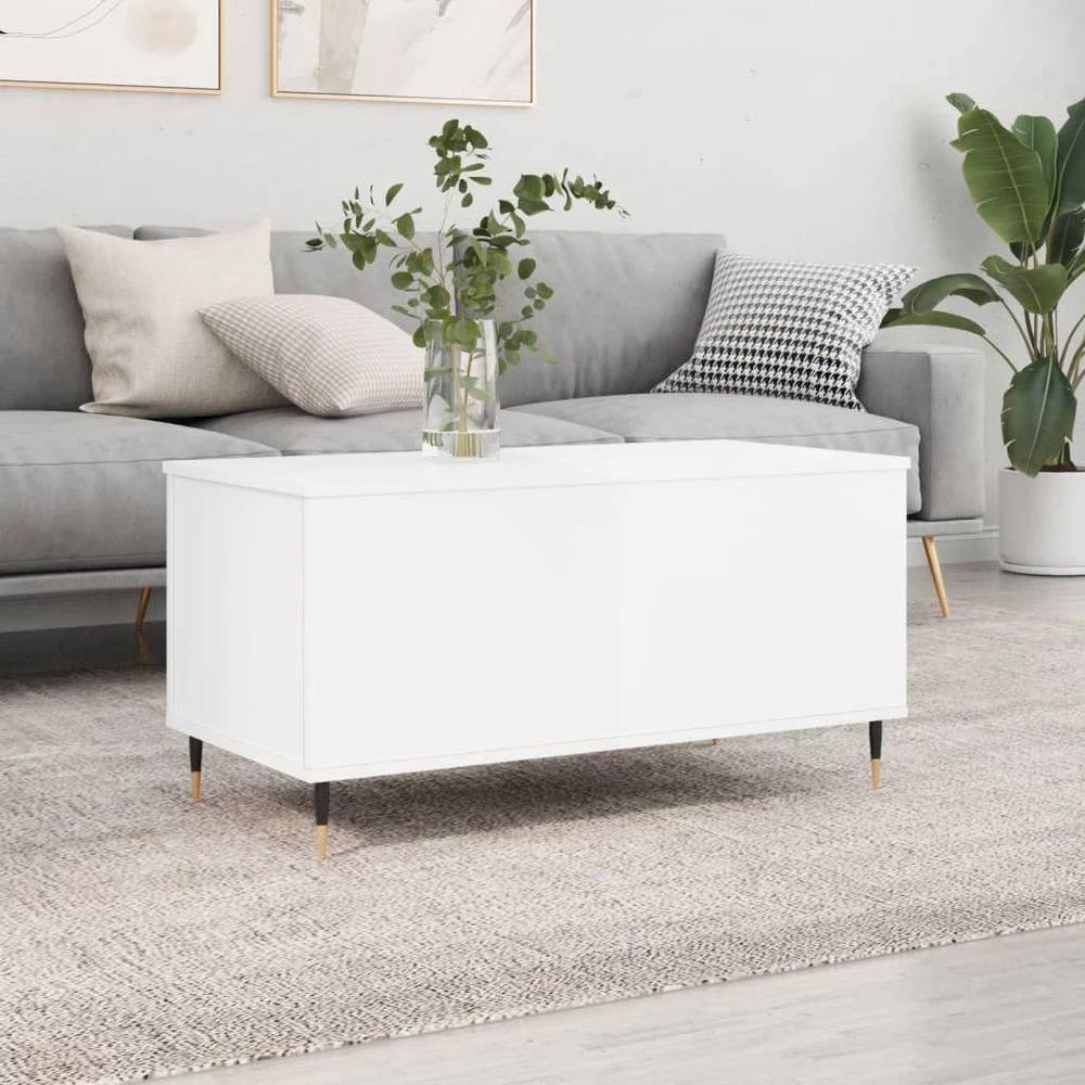 vidaXL Coffee Table White 90x44.5x45 cm vidaXL Engineered Wood - Coffee Tables Coffee Table