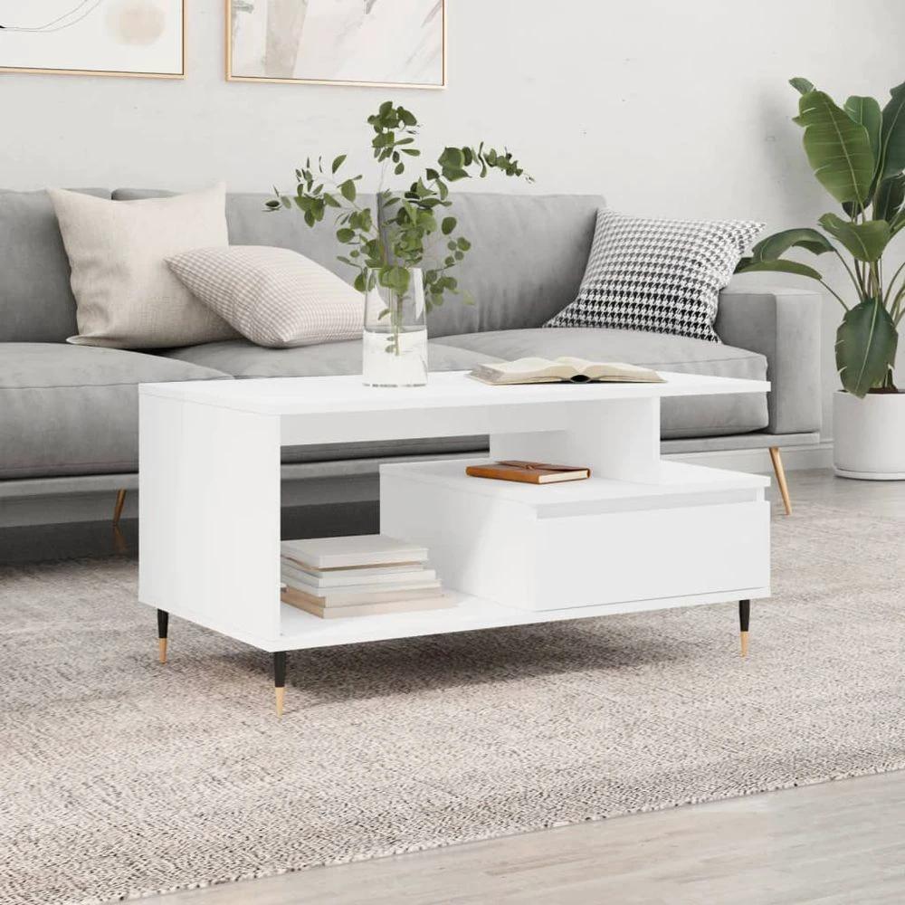 vidaXL Coffee Table White 90x49x45 cm vidaXL Engineered Wood - Coffee Tables Coffee Table