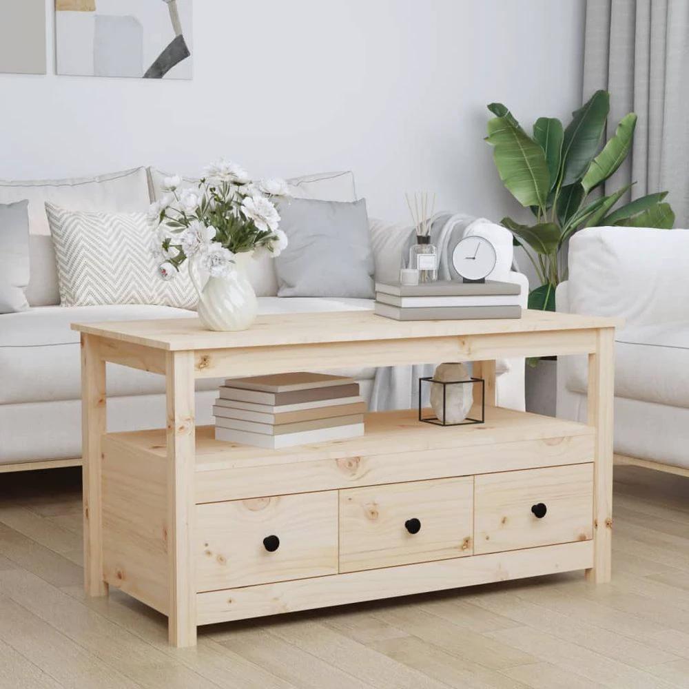 vidaXL Coffee Table 102x49x55 cm vidaXL Solid Wood Pine - Coffee Tables Coffee Table