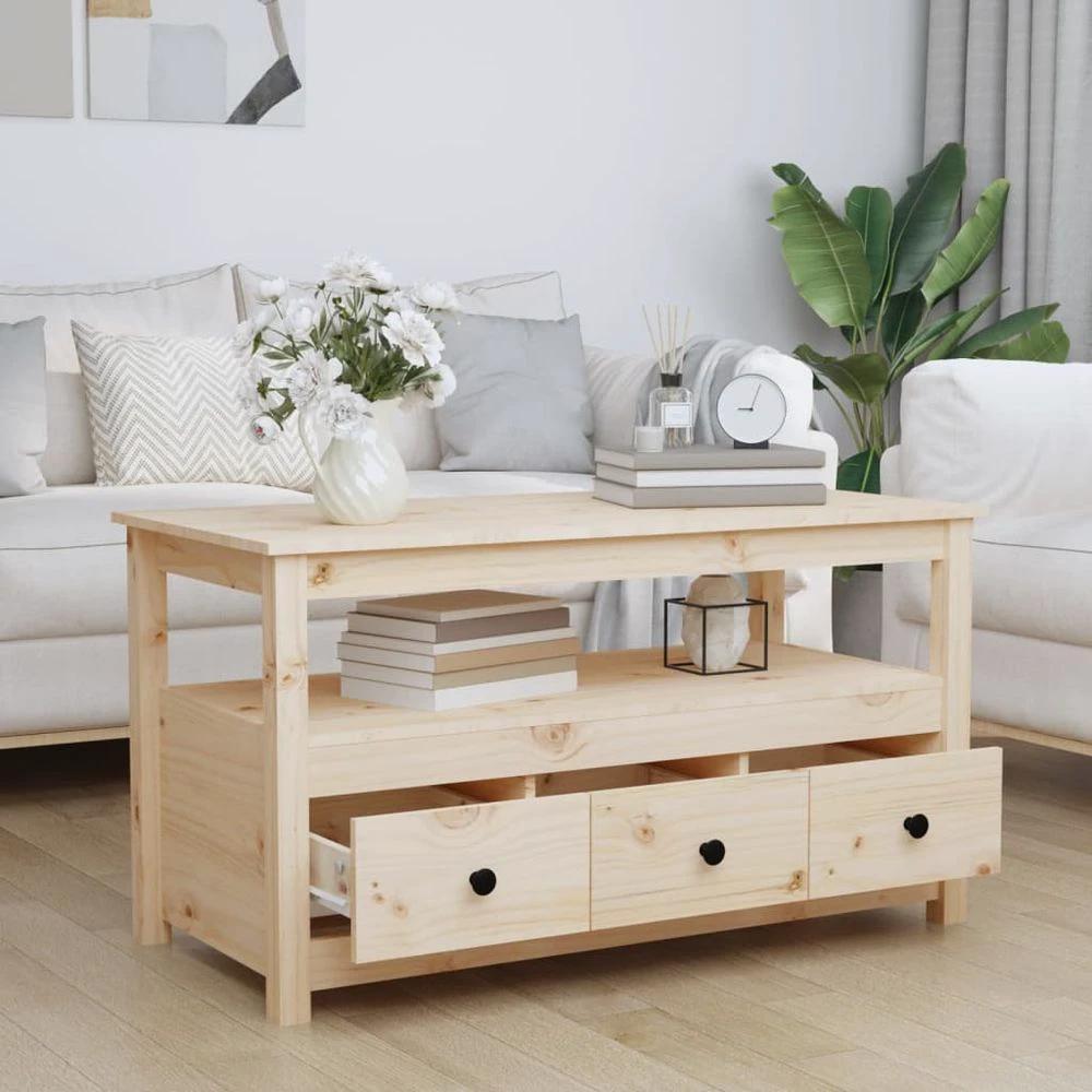 Coffee Table 102x49x55 cm vidaXL Solid Wood Pine by vidaXL