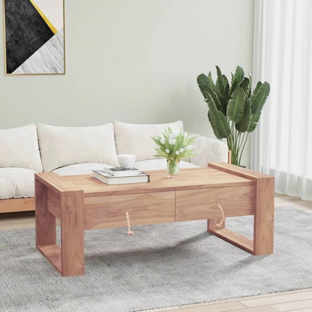 Coffee Table 110x60x40 cm vidaXL Solid Teak Wood by vidaXL