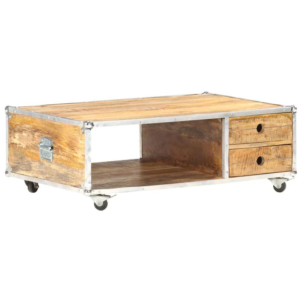 Coffee Table 89x59x33 cm vidaXL Solid Rough Mango Wood by vidaXL