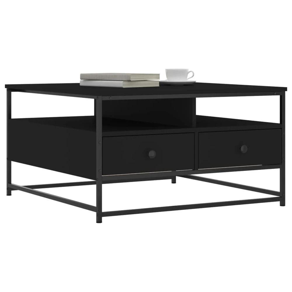 Coffee Table Black 80x80x45 cm vidaXL Engineered Wood by vidaXL