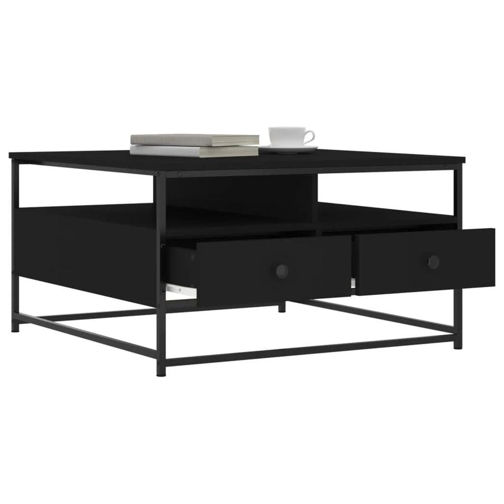 Coffee Table Black 80x80x45 cm vidaXL Engineered Wood by vidaXL