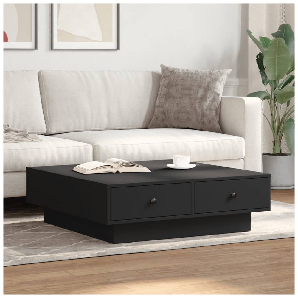 Coffee Table Black 90x90x28 cm vidaXL Engineered Wood by vidaXL