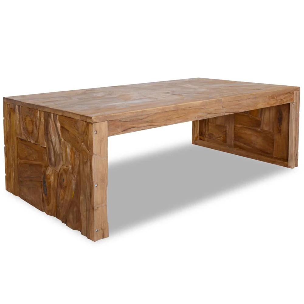 Coffee Table Erosion vidaXL Solid Teak Wood 110x35x38 cm by vidaXL