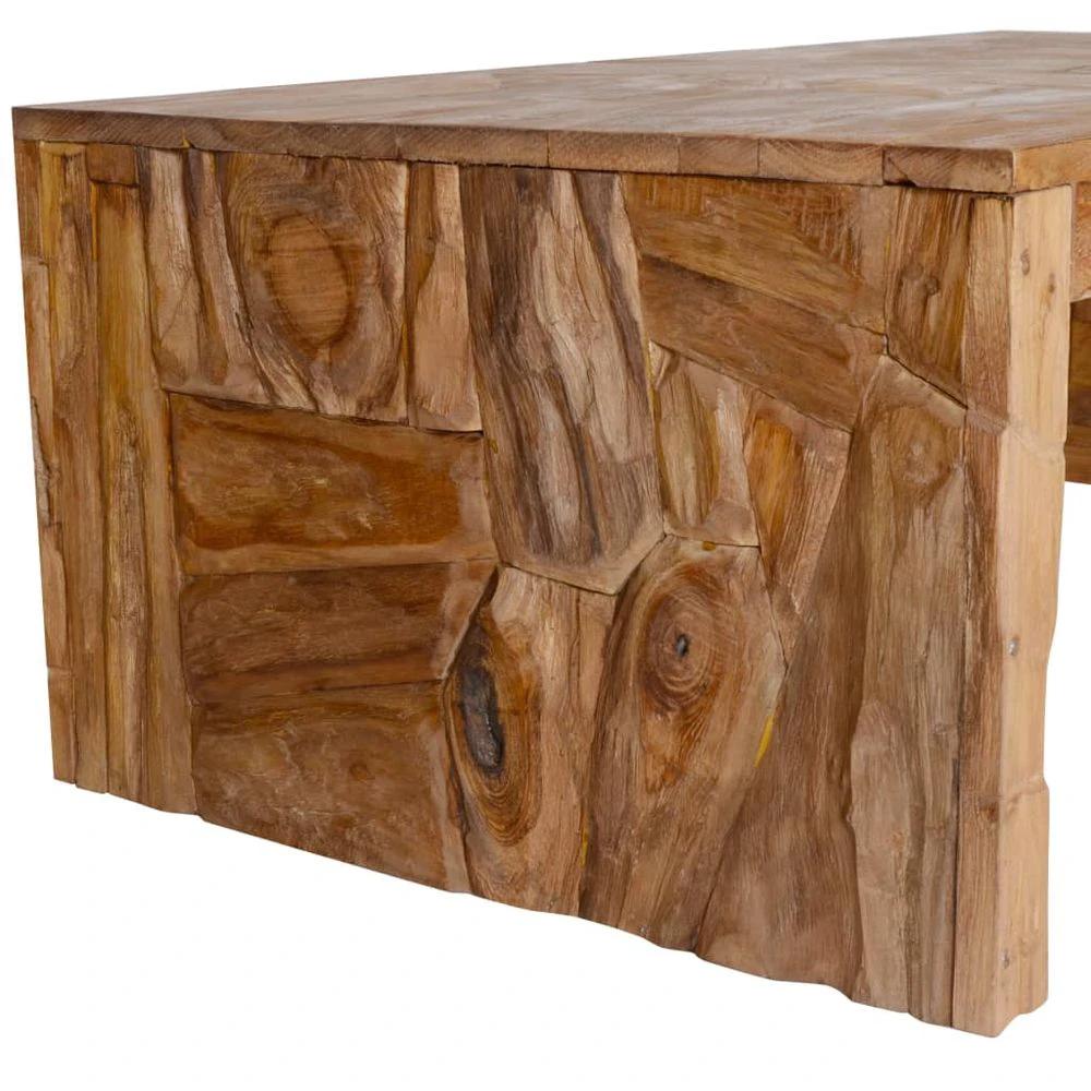 Coffee Table Erosion vidaXL Solid Teak Wood 110x35x38 cm by vidaXL