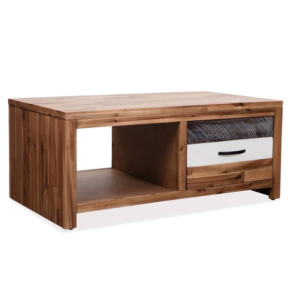 Coffee Table Solid Acacia Wood vidaXL 90x50x37.5 cm by vidaXL