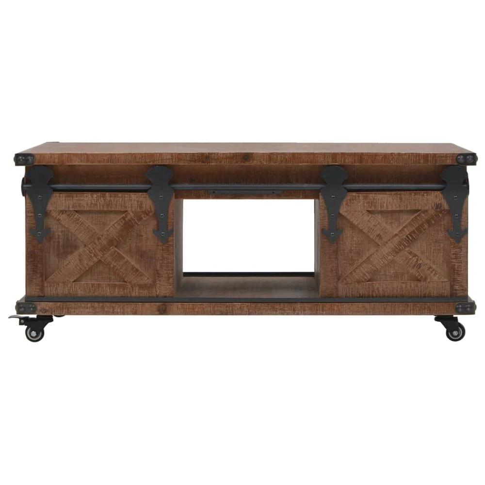 vidaXL Coffee Table Solid Fir Wood vidaXL 91x51x38 cm Brown - Coffee Tables Coffee Table