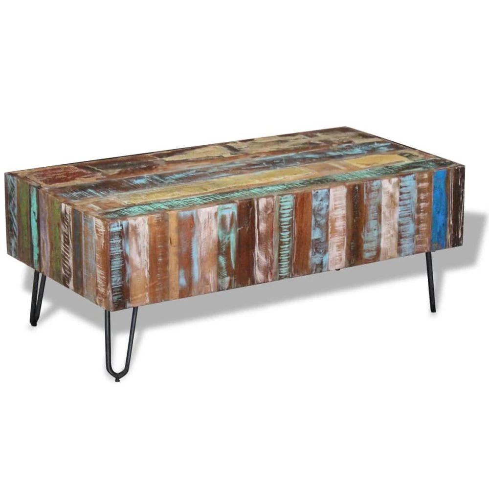 Coffee Table Solid Reclaimed Wood vidaXL 100x50x38 cm by vidaXL