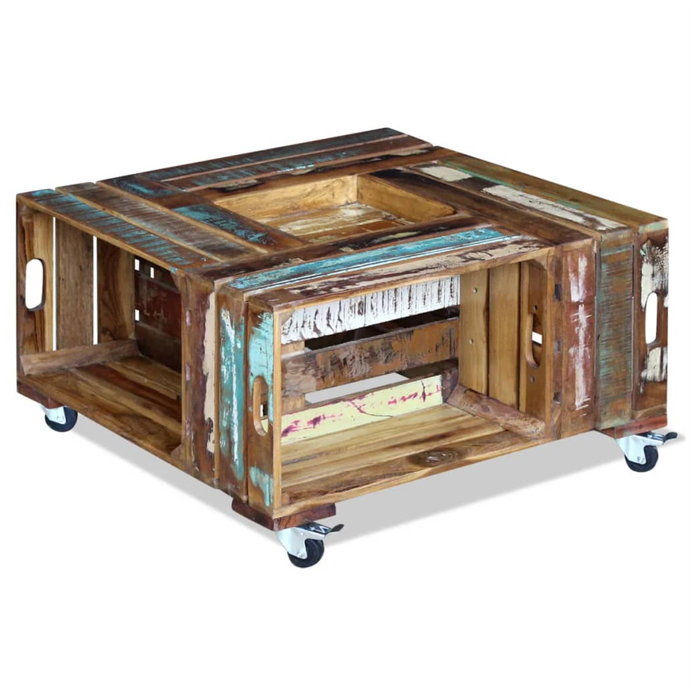 Coffee Table Solid Reclaimed Wood vidaXL 70x70x35 cm by vidaXL