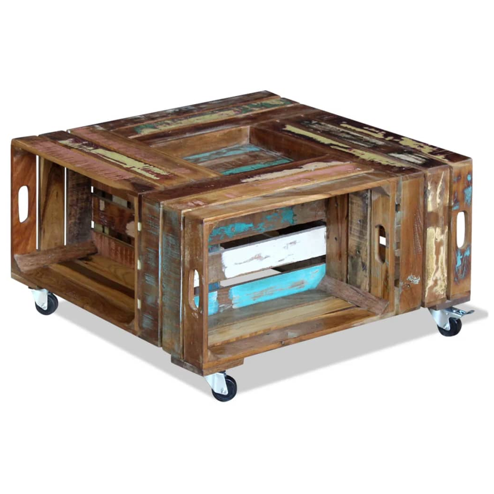 Coffee Table Solid Reclaimed Wood vidaXL 70x70x35 cm by vidaXL
