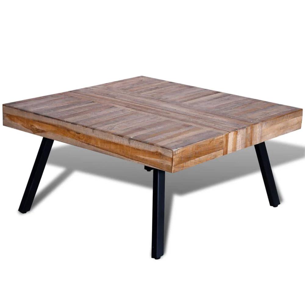 Coffee Table Square Reclaimed Teak Wood vidaXL by vidaXL