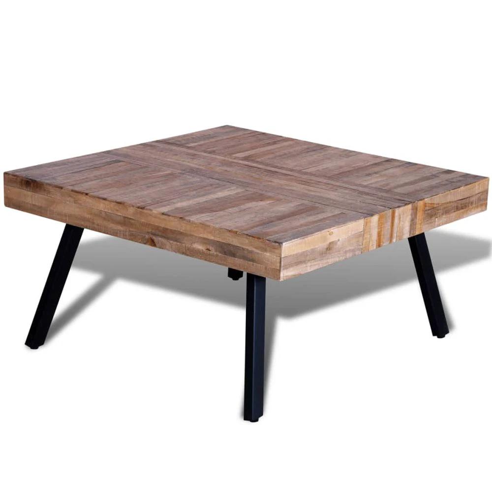 Coffee Table Square Reclaimed Teak Wood vidaXL by vidaXL