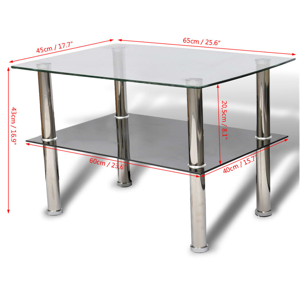 vidaXL Coffee Table vidaXL Glass 2 Tiers - Coffee Tables Coffee Table