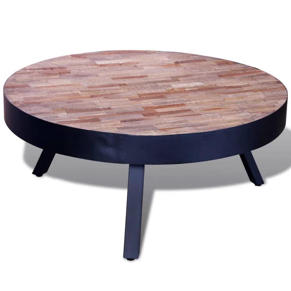 Coffee Table vidaXL Round Reclaimed Teak Wood by vidaXL