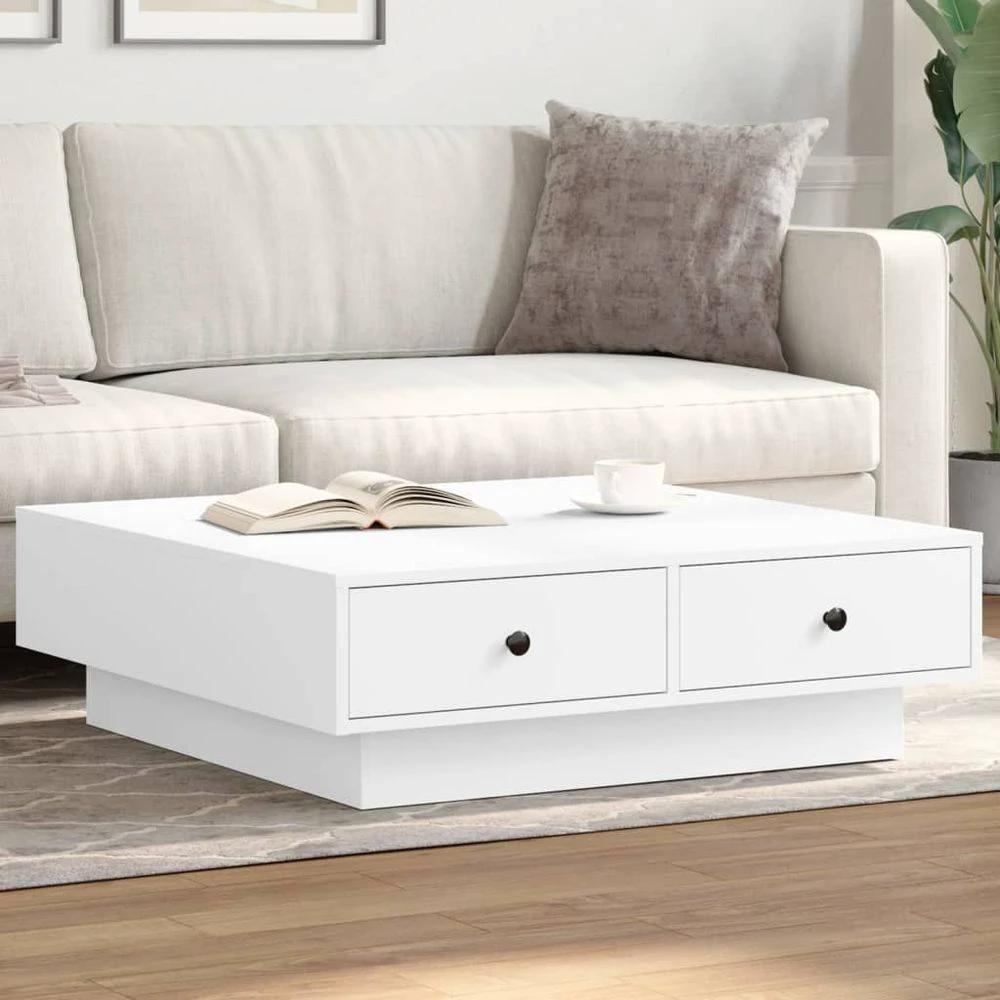 vidaXL Coffee Table White 90x90x28 cm vidaXL Engineered Wood - Coffee Tables Coffee Table
