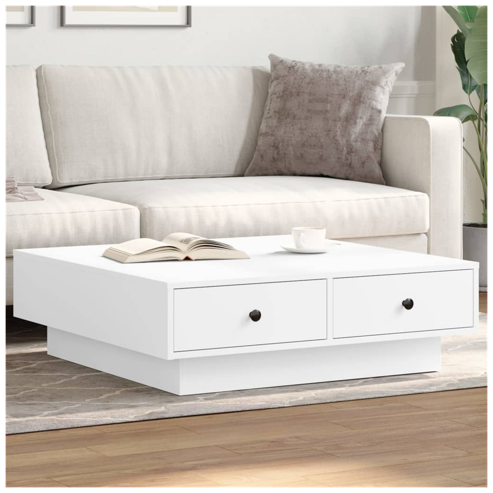 vidaXL Coffee Table White 90x90x28 cm vidaXL Engineered Wood - Coffee Tables Coffee Table